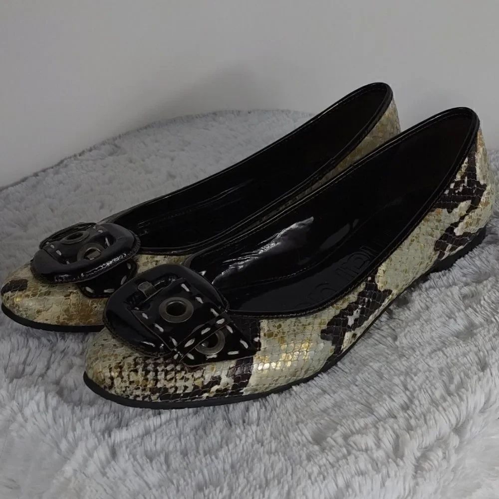 Bernardo Snakeskin Flats